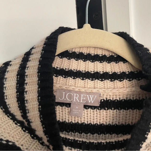 J.Crew Cableknit Mockneck Pullover In Stripe With Jewel Buttons - Picture 3 of 5
